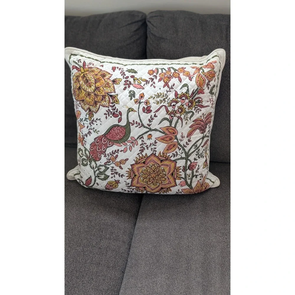 Vera Bradley Peacock Garden Pillow Couch Bed Throw 21